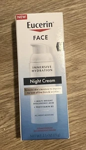 Eucerin Face Immersive Hydration, Night Cream. 2.5 Oz Brand NEW - Picture 1 of 4