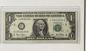 Birthday Anniversary Note 1951 January 05 Fancy Serial Number 1 One Dollar Bill - Picture 1 of 2