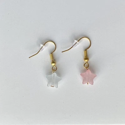 Handmade Earrings Ceramic Fish Sardines 18K GOLD STAINLESS STEEL Nautical Yellow - Image 1 of 4