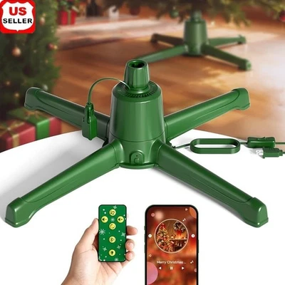 Revolving Christmas Tree Stand 360 Rotation Music Remote Control Dual Mode New - Image 1 of 4