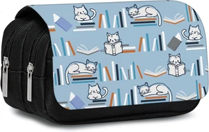 Estuche Gato Lector, Gran Capacidad, Tipo Flip, Para Lápices - Imagen 1 de 12