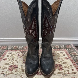 Vintage Miss Capezio 14" hoch blau Leder Cowboystiefel Schmetterling Größe 8 M - Bild 1 von 12