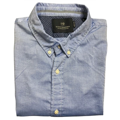 Camisa Oxford azul claro con botones Scotch & Soda para hombre - ajuste relajado - talla XL Foto 1 de 4