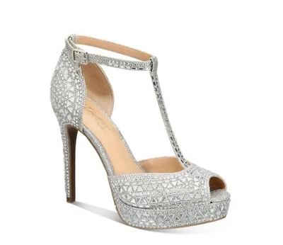 Zapatos de salón Thalia Sodi para mujer Chace con plataforma adornados plateados talla 9W Foto 1 de 4