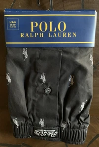 Boxer uomo Polo Ralph Lauren nero pony all over cotone tessuto grande nuovo con etichette (36-38") - Foto 1 di 23
