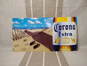 Corona Beer Wall Sign Metal Tin 23x12” Corona Extra Beer Sandals Beach Ocean Sky - Picture 1 of 7