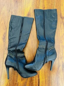 Rio Couture Damenstiefel mit Absatz schwarz Freizeitschuhe Größe US 7 hergestellt in Brasilien - Bild 1 von 9