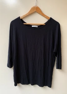 Metalicus Size One Size OS Women's Cropped Sleeve Soft Slinky Black Top - Picture 1 of 5