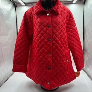 Anne Klein mid weight quilted jacket red. Sz XXL Pit to pit 26 length 30. NWT - Picture 1 of 9