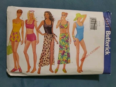 Butterick 5551 Misses' One Or Two Piece Swimsuit Sewing Pattern Size 6-10 CC - Image 1 of 2