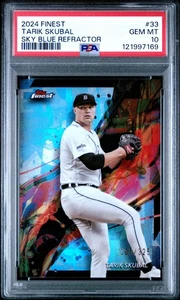 2024 Topps Finest 33 Tarik Skubal refractor azul cielo 105/325 PSA 10 - Imagen 1 de 2