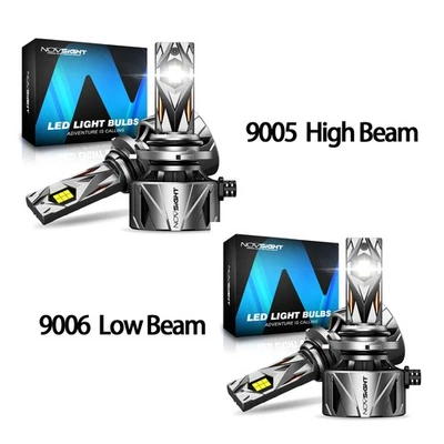 120000LM 9005 9006 Combo 4X LED Headlight Bulbs High Low Beam Super White Canbus - Image 1 of 4