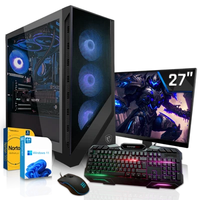 SYSTEMTREFF Basic Gaming PC Set•Ryzen 5 PRO 5655G•8GB DDR4•512GB SATA+1TB HDD•27 Zoll TFT