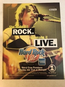 Sheryl Crow Hard Rock Cafe Live Print Werbung Magazin Pinup Vintage - Bild 1 von 2