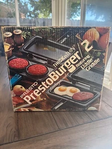 Vintage PRESTO Hamburger PrestoBurger 2 Burger Cooker Grill Liddle Griddle NEW - Picture 1 of 4