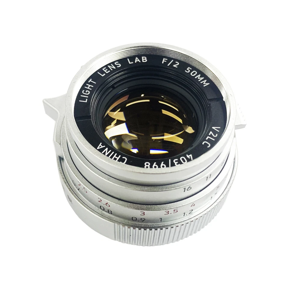 Light lens lab Lens 50mm F2 Silver Chrome Leica Summicron M M3 M6 M240 - Image 1 of 3