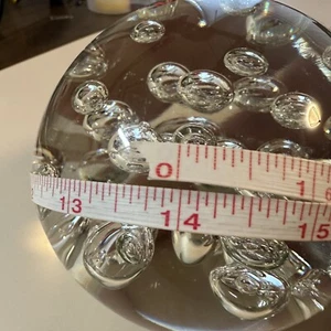 ART GLASS CONTROLLED BUBBLE LARGE PAPERWEIGHT SPHERE 14 Inches Round Vintage - Picture 1 of 12