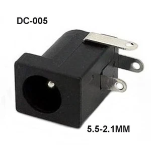 10X DC-005 3 Pin Power Jack Steckschlüssel Stecker 2,1 mm x 5,5 mm Lauf-Typ PCB Halterung - Bild 1 von 3