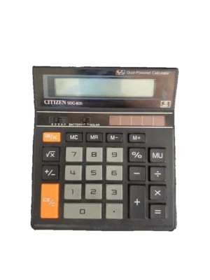 Citizen SDC-835 10-Digit Dual-Powered Calculator Battey & Solar - Image 1 of 3