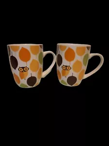 Rachel Ray Little Hoot Owl Coffee Mug Fall Autumn Leaves 8 Oz Mugs orange brown - Picture 1 of 9