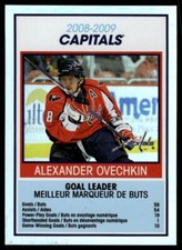2009-10 O-Pee-Chee Team Checklists Alexander Ovechkin Washington Capitals #TC30