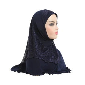 Muslim Women Long Scarf Hijab Head Wrap Instant Headscarf Shawl Amira One Piece - Picture 1 of 76