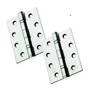 10 Pairs of Polished Chrome Stainless Steel 4" Ball Bearing Butt Hinge (14853) - Picture 1 of 1