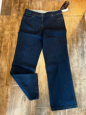 NUEVO CON ETIQUETAS LARRY LEVINE JEANS 12 favorecedores ADELGAZANTES AZULES DENIM ELÁSTICOS POR DENTRO Foto 1 de 4