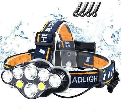 Rechargeable Headlamp,2021 Newest 8 LED 18000 Lumen Super Bright Waterproof Head - Image 1 of 4