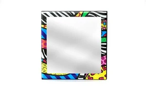 ROMERO BRITTO MEDIUM MIRROR GLASS WALL DECOR: SAFARI * NEW * 12 " x 12" - Picture 1 of 1