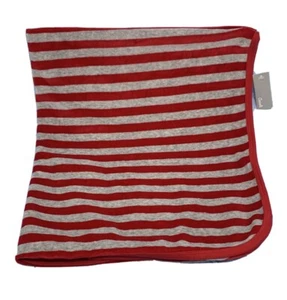 Coccoli red and gray striped velour baby blanket - Picture 1 of 3