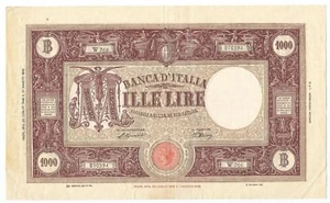 Banknote Rep Italiana 1000 Lire Grande "M" 22.07.1946 Gig.BI51B BB/SPL - Bild 1 von 2