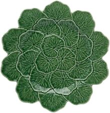 Bordallo Pinheiro Geranium Green Floral Leaf Charger Plate - NEW