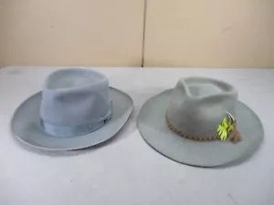 2 Vintage 1950's Fedoras Brent Airlite & Stetson Mallory Size 7 1/4 NICE HATS - Picture 1 of 23