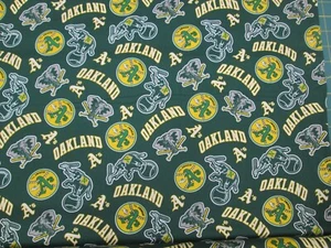 OAKLAND " A 'S MLB 100% COTTON 1 YARD PIECE BRAND NEW MULTI - DESIGN - Picture 1 of 5