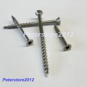 Terrassenbauschraube A.9142 TX  Edelstahl A2  Senkkopf Schneidkerbe Grobgewinde - Bild 1 von 1