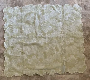 Colchas S Domingos Paar Kissenbezüge Shams Baumwolle Beige Damast Matelasse Portugal - Bild 1 von 9