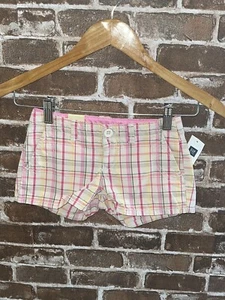 NWT GAP KIDS GIRLS 6 PLAID SHORTS PINK SHORTY SHORTS ADJUSTABLE SHORTS - Picture 1 of 3