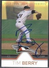 2012 MultiAd Sports Delmarva Shorebirds #4 Tim Berry IP auto signed card