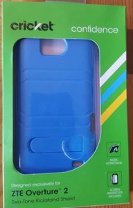 ZTE Overture 2 Two Tone Kickstand Blue Phone Case - Picture 1 of 2