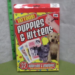 PUPPIES & KITTENS tatuajes temporales 31 con tarjetas de San Valentín Mello Smello '02 - Imagen 1 de 4
