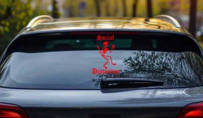 HANDMADE Social Distortion Car Decal Vinyl Band Logo Glossy Bumper Sticker Skeleton Punk