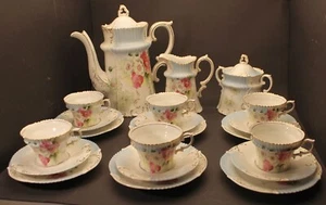 Rarität Reinhold Schlegelmilch Suhl Jugendstil Kaffeeservice Porzellan Thüringen - Bild 1 von 12