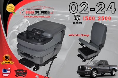 2003-2024 ARMAZENAMENTO DUPLO UP\LOW Dodge Ram 1500 2500 3500 assento de salto console central - Imagem 1 de 4