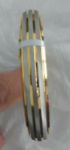 18K TWO TONE GOLD BANGLE 7.42 GRAMS SIZE 3 - Picture 1 of 5