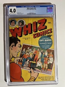 WHIZ #59 FAWCETT PUB EDAD DE ORO 1944 CGC ¡CALIFICADO 4,0! ¡FUNDA RETRATO FAMILIAR! - Imagen 1 de 2