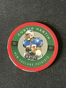 1997 PLAYOFF CHIP SHOT NFL CURTIS MARTIN PATRIOTS JETS RED POKER CHIP - Picture 1 of 2