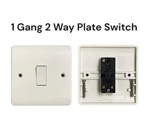 1G/2G/3G Ecolux England White Socket Light Fan Switch Plates Pack of 5 OR 10 - Picture 1 of 3
