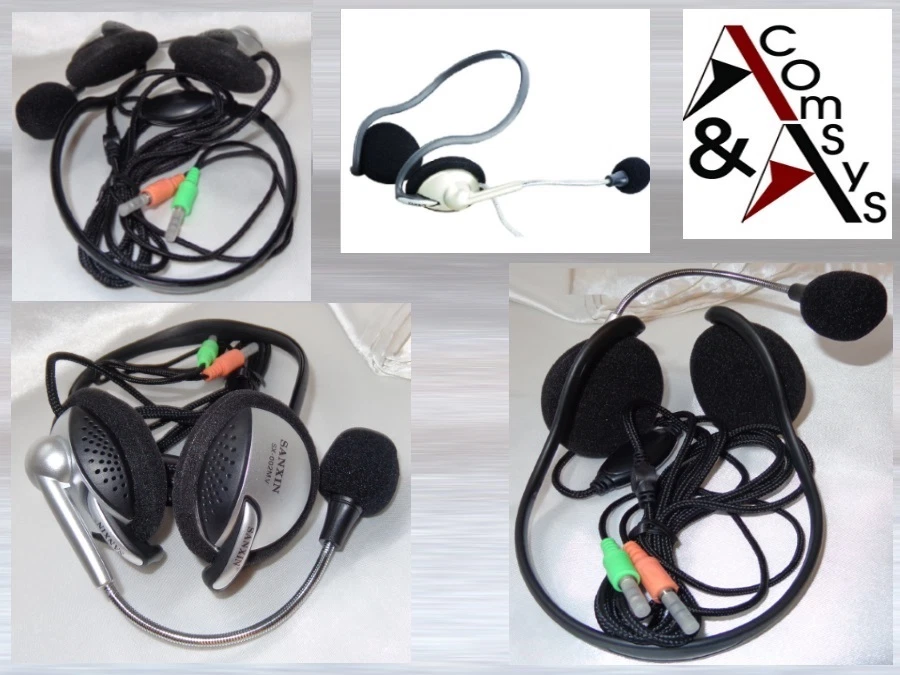 COMSYS Kabelgebundenes Headset Kopfhörer + Mikrofon Nackenbügel USB Call Center Stereo