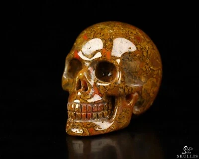 Calavera de cristal tallada ágata roja imperio de 1,2", realista, cristal curativo Foto 1 de 4
